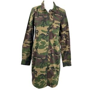 Vans Assembly Camo Shirt Dress Long Sleeve Size S
